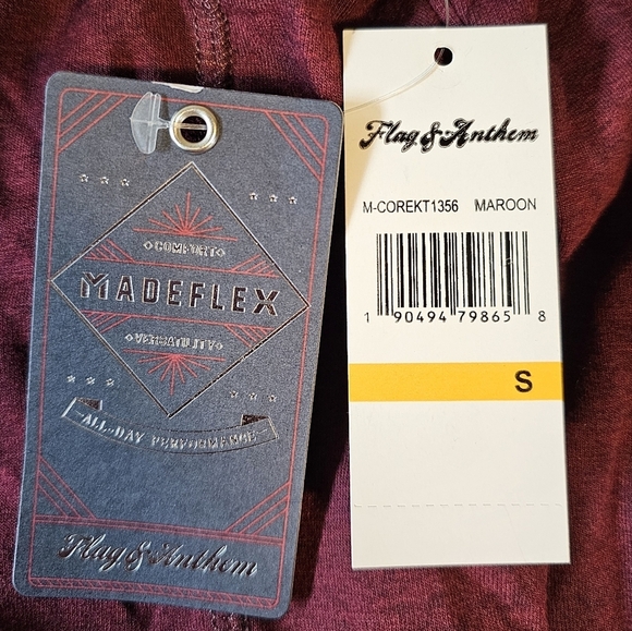 Flag & Anthem Men's MadeFlex All-Day Stretch 1/4-Zip Pullover, Maroon, SMALL - Picture 9 of 9